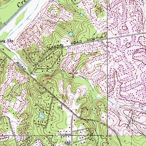 Topographic Map of Sardis Cove, NC