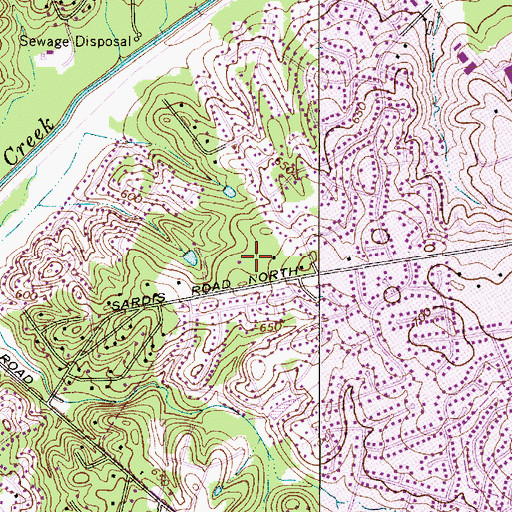 Topographic Map of Sardis Oaks, NC