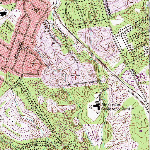 Topographic Map of Queens Grant, NC