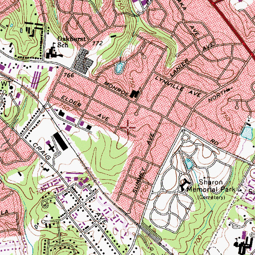 Topographic Map of Eastfield, NC