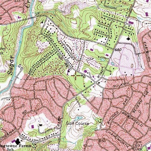 Topographic Map of Spring Valley, NC