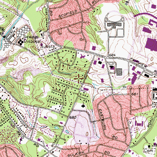 Topographic Map of Fairmeadows, NC