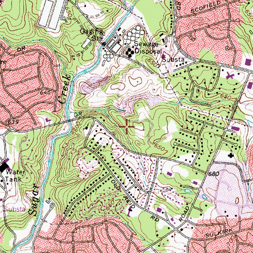 Topographic Map of Parkstone, NC
