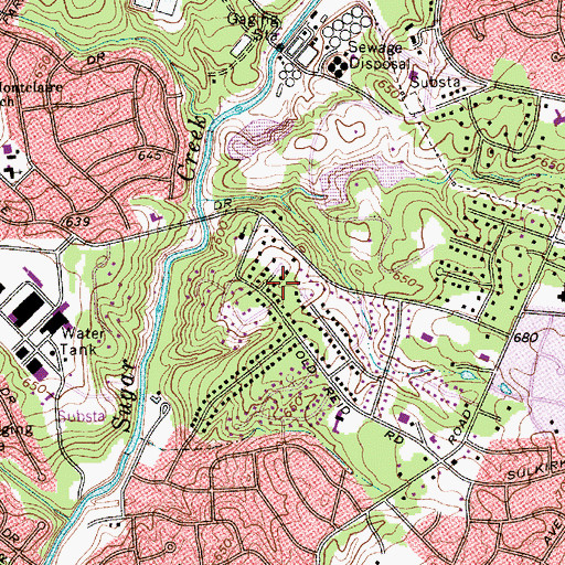 Topographic Map of Brandon, NC