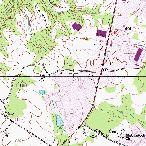 Topographic Map of Greycrest, NC