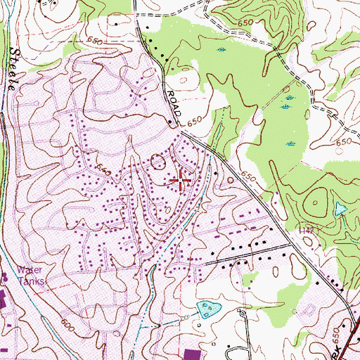 Topographic Map of Twelve Oaks, NC