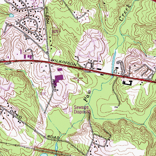 Topographic Map of Huntlynn Acres, NC
