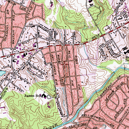 Topographic Map of Dalton Village, NC