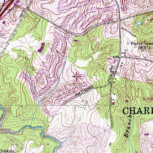 Topographic Map of Ramblewood, NC