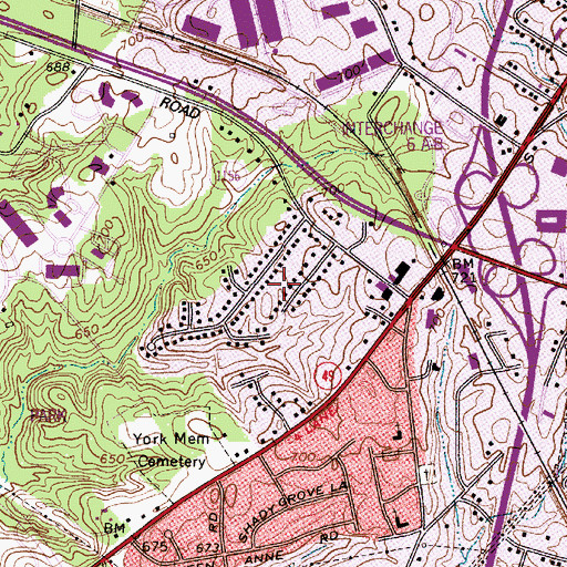 Topographic Map of Greenbriar Woods, NC
