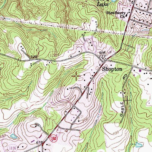 Topographic Map of Olympic Woods, NC
