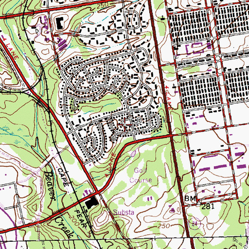 Topographic Map of Anzio Acres, NC