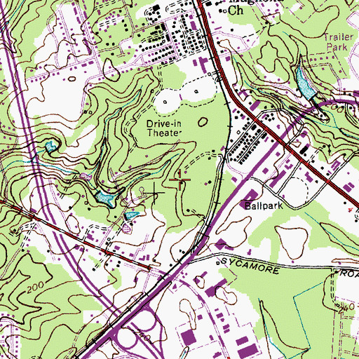 Topographic Map of Yadkins Acres, NC