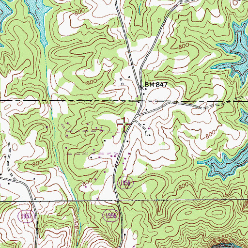 Topographic Map of Stonewood Acres, NC