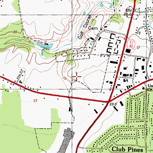 Topographic Map of Rollingwood, NC
