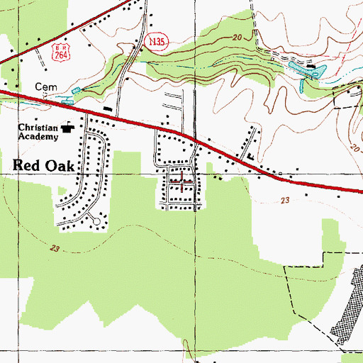 Topographic Map of Oakdale, NC