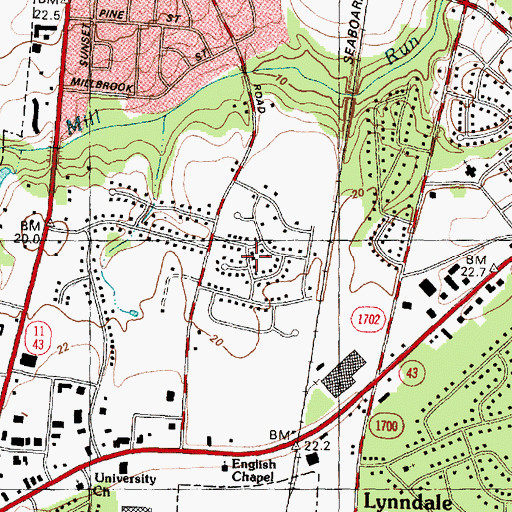 Topographic Map of Cambridge, NC