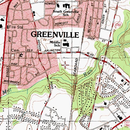 Topographic Map of Evans Park, NC