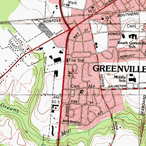 Topographic Map of Hillsdale, NC