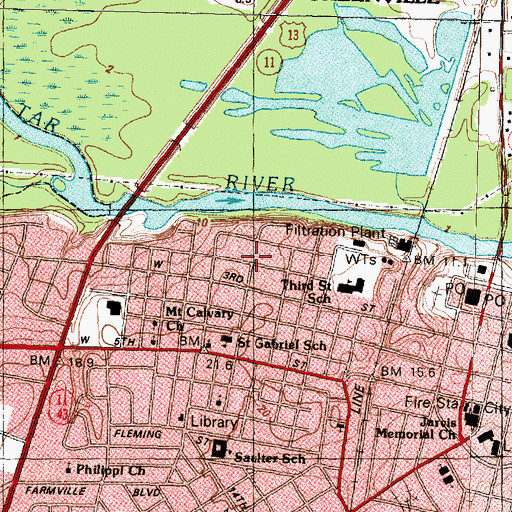 Topographic Map of Greenville Heights, NC