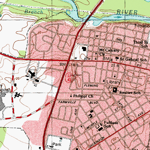Topographic Map of Lincoln Park, NC
