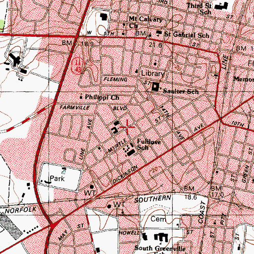 Topographic Map of Higgs, NC