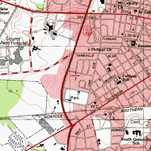 Topographic Map of Village Grove, NC