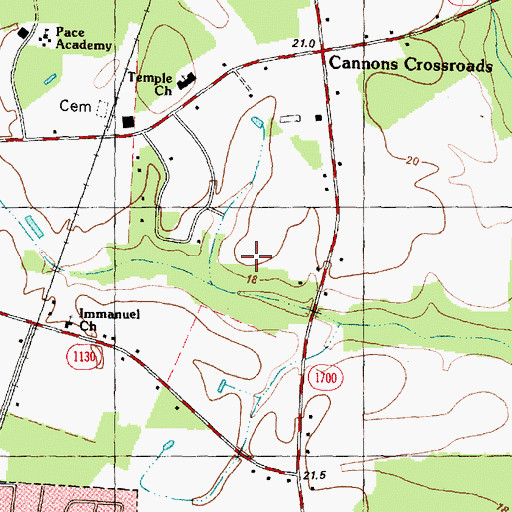 Topographic Map of Devonshire Square, NC