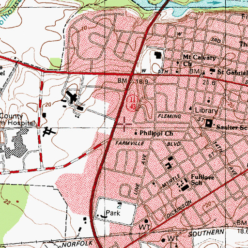 Topographic Map of Lincoln Park, NC
