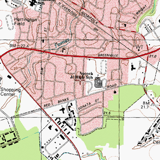 Topographic Map of Oakmont, NC