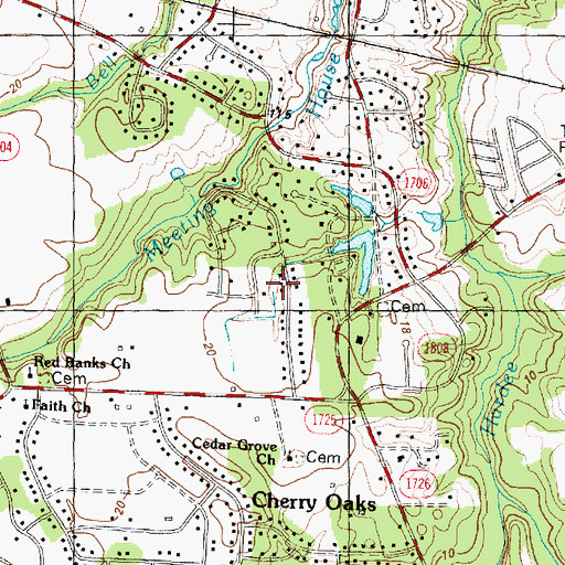 Topographic Map of Camelot, NC