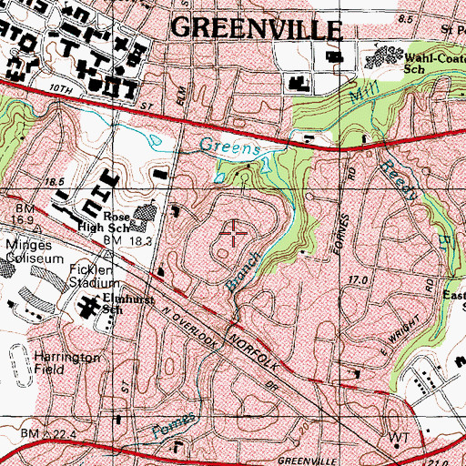 Topographic Map of Brook Green, NC