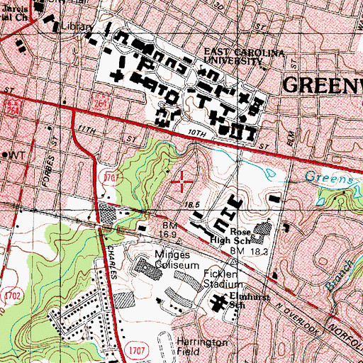 Topographic Map of Rock Springs, NC