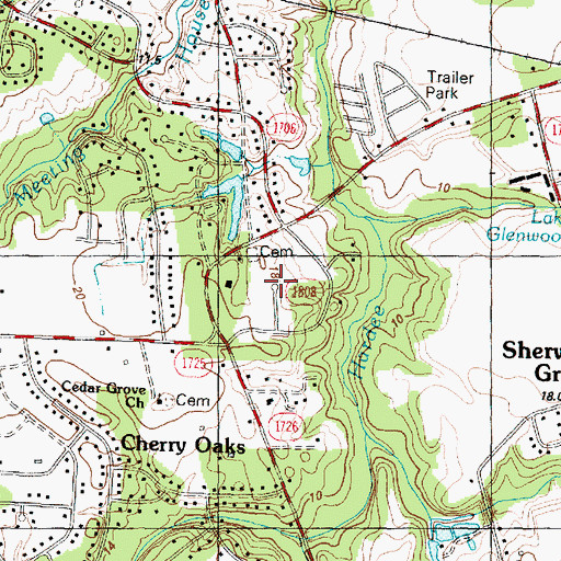 Topographic Map of Brittany Ridge, NC