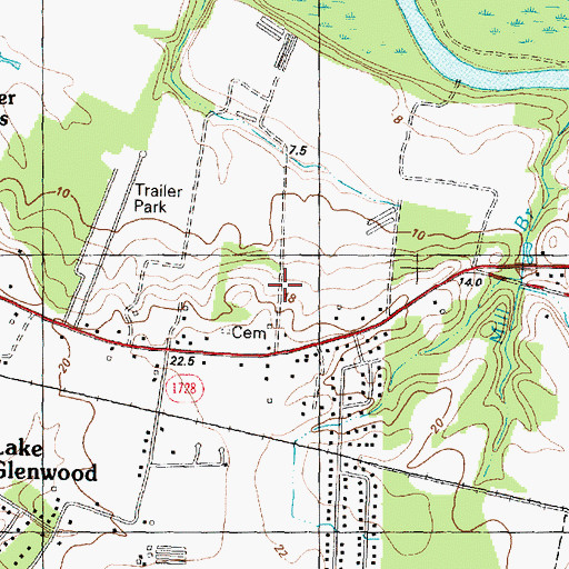 Topographic Map of Rolling Meadows, NC
