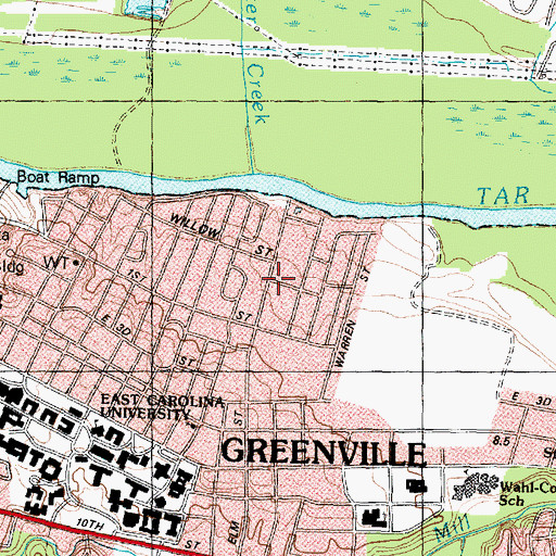 Topographic Map of Johnston Heights, NC