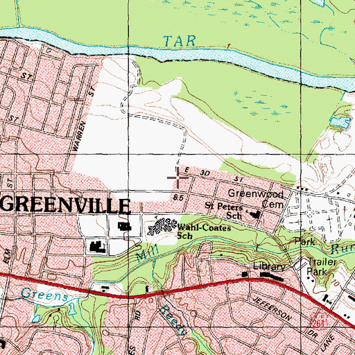 Topographic Map of Green Springs, NC