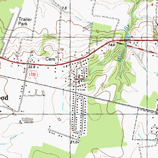 Topographic Map of Hardee Acres, NC