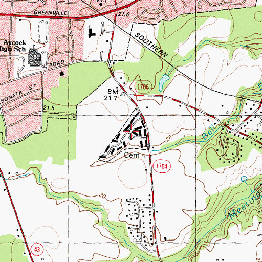 Topographic Map of Windy Ridge, NC