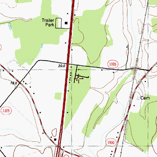 Topographic Map of Pleasant Ridge, NC