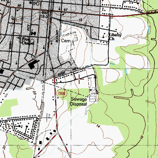 Topographic Map of Belair Estates, NC