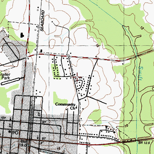 Topographic Map of Strawberry Banks, NC