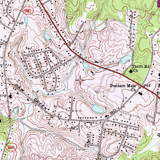 Topographic Map of Woodford Green, NC