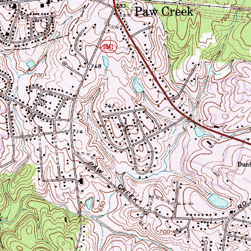 Topographic Map of Town Park, NC