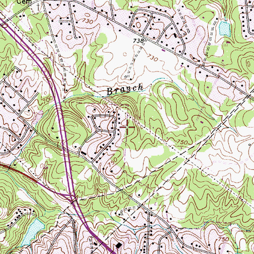 Topographic Map of Oakdale Forest, NC