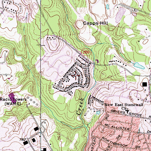 Topographic Map of Firestone, NC