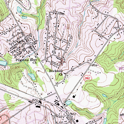 Topographic Map of Rockwell Park, NC