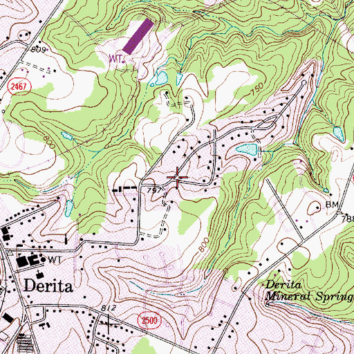 Topographic Map of Ridgeview, NC