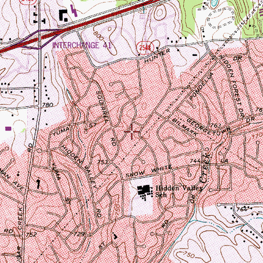 Topographic Map of Virginia Manor, NC