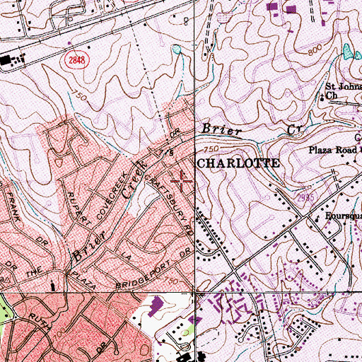 Topographic Map of Hampshire Hills, NC